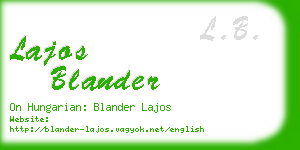 lajos blander business card